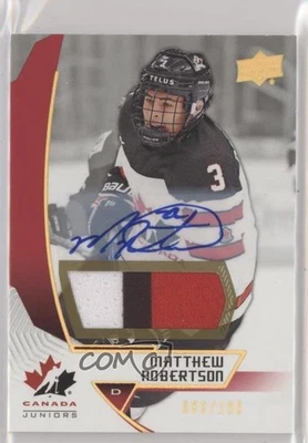 Upper Deck Team Canada Juniors Premium Swatch 2019/199 Matthew Robertson automático Foto 1 de 2