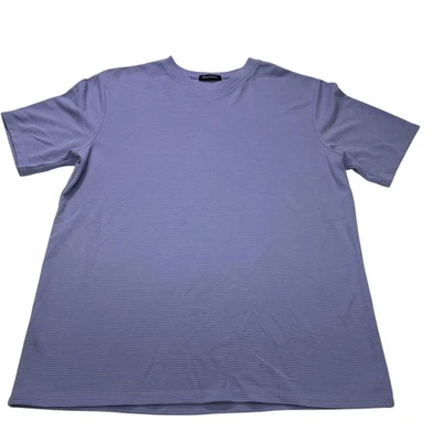 Brandini Shirt Mens 2XL Purple V Neck Short Sleeve Textured Modal Blend Made USA - Image 1 of 4