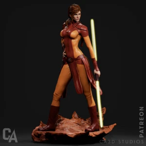 Bastila Shan Jedi resin kit model figurino da assemblare e dipingere - Imagen 1 de 8