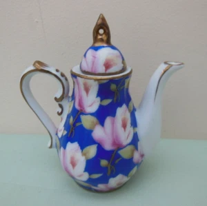 Fine Porcelain Collectors Orchid Designs Miniature Coffee or Tea Pot - Picture 1 of 7