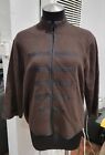 Neiman Marcus Womens Brown Cashmere Open Front Cardigan Sweater Size XL Damaged*