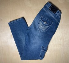 Size 5/6 Apple Bottom Jeans Mid Rise Blue Wash Jeans Pockets Skinny Jeans Y2K