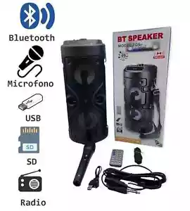 CASSA PORTATILE BLUETOOTH LED ALTOPARLANTE CON MICROFONO RADIO FM RICARICABILE - Bild 1 von 8