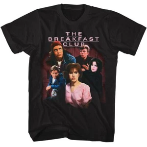 Breakfast Club - Taquillas para fotos de grupo - Camiseta negra lisa de manga corta para adultos - Imagen 1 de 3