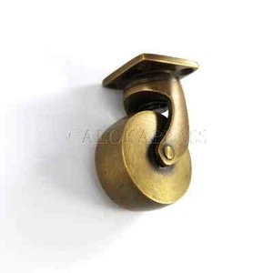 strong small screw castor chair table wheel brass 5.7 cm high heavy castor - Picture 1 of 9