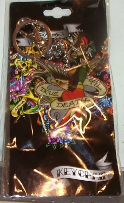 Ed Hardy LIFE Designs NUEVA TARJETA EAGLE TILL DEATH TRUE Cierre de Llavero GRAN REGALO  Foto 1 de 2