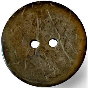 38mm Large Natural Coconut Shell Buttons 2 Hole Brown Sewing Knitting Adult - Picture 1 of 28