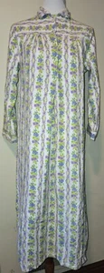 Camisón floral vintage Vardon para mujer talla S manga larga 100 % algodón púrpura/azul - Imagen 1 de 14