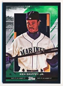 2020 Topps RIP Ken Griffey Jr. Black Unripped Rip Card #38 (24/50) - Jersey #