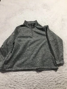 Lands' End Outfitters Sweater Plus Size 2X Gray 1/4 Zip Mock Neck COMPANY LOGO - Picture 1 of 8