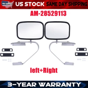 Side&View)Manual Mirrors Chrome Pair Set for Ford F-Series Pickup Truck AM-28529 - Picture 1 of 12
