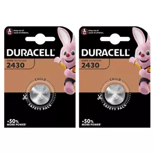 Duracell DL2430 CR2430 2430 3V Lithium Coin Cell Batteries x 2 **Long Expiry** - Picture 1 of 6