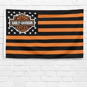 For Harley Davidson Motorcycle USA Flag 3x5 ft Legendary Garage Wall Banner - Picture 1 of 12
