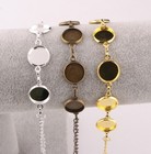 5 Sizes Round Cabochon Bracelet Base Setting Jewellery Blank Chain Bezel DIY UK