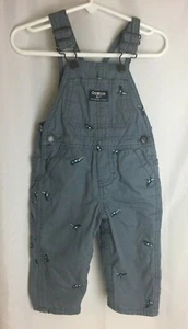 OshKosh BGosh Overall Baby 12 Monate blau grau Dinosaurier gefüttert Vestbak Baumwolle  - Bild 1 von 7