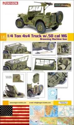 Dragon / 1/4Ton4x4Truck w/M2.50-calMachineGun im Maßstab 1:6 - Bild 1 von 3