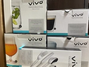 5set Villeroy & Boch Vivo Beer Tea Coffee Softdrink Soda Glasses dinner cutlery - Picture 1 of 6