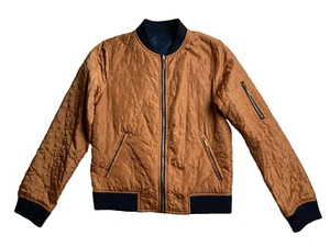 Bernardo Jacket Women's XS Black Brown Quilted Moto Full Zip Reversible - Picture 1 of 11