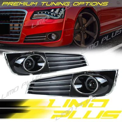Front Bumper Fog Grille for Audi A8 Quattro 2011-2014 Blk/Chrome L W12 TDI Foto 1 de 4