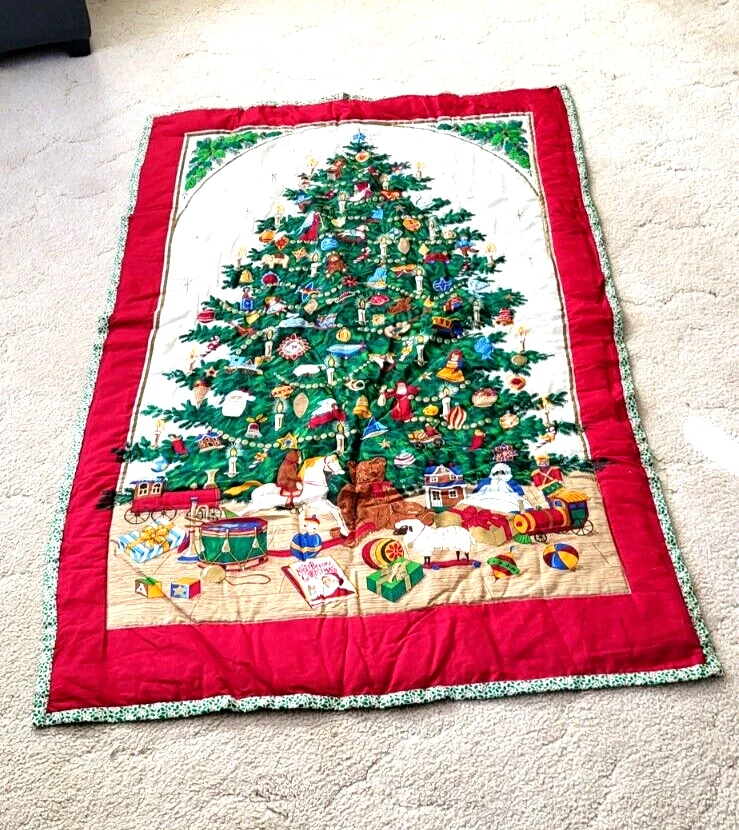 Tiro de Navidad vintage 56 1/2 pulgadas de largo x 34 pulgadas de ancho Foto 1 de 1