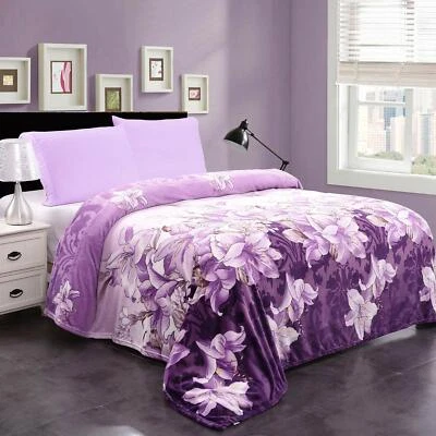 Manta micro felpa estampada floral franela polar manta cama manta tiro king Foto 1 de 4