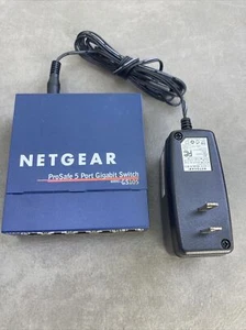 NETGEAR ProSafe GS105 5 Port Gigabit Ethernet Switch w/ AC Adapter - Picture 1 of 3