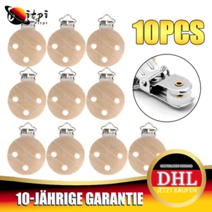 Natur Schnullerclips Holz Baby Schnuller Schnullerketten Clips Nippel Holzclips - Bild 1 von 9