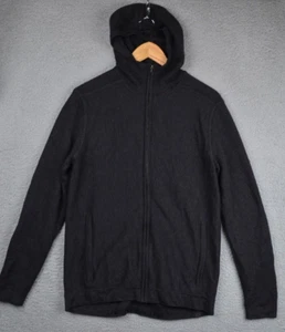 Lululemon Alpine Air Full Zip Hoodie Mens Medium Black Merino Wool - Picture 1 of 17
