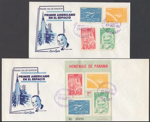 PANAMA 1962 AIR GLENN’S SPACE FLIGHT SET (x4) & M/S FDC (ID:862/D65461) - Image 1 of 1