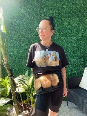 Nuevo Antiguo Stock Fiore Cuero y Piel de Zorro Foxy Riñonera Bolso Bandolera Foto 1 de 4