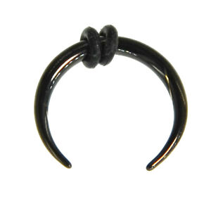 Piercing Stainless Steel Horseshoe Donuts Black Nose Ear