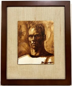 BLAINE ANDERSON 20/21st c. American CA PAINTING Self Portrait HANDSOME YOUNG MAN - Picture 1 of 5