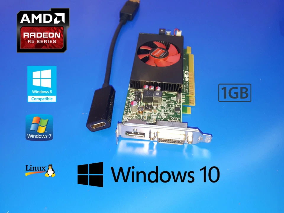 HP Compaq Elite 8000 8100 8200 8300 SFF Video Graphics Card + DP to HDMI Cable - Image 1 of 1