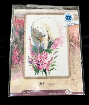 Kit de punto de cruz contado RTO Baltic Ltd 'POLAR BEAR' M971 6,5"x9,63" ESTONIA Foto 1 de 4