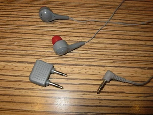 Lufthansa Kopfhörer / Headphones / Earphones / Vintage alt mit Flugzeugadapter - Bild 1 von 9