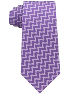 NEW $59 SEAN JOHN PURPLE ANGULAR HERRINGBONE PRINT 100% SILK NECK TIE - Picture 1 of 1