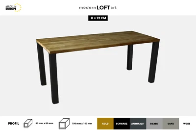 4x TISCHBEINE TISCHGESTELL TISCHKUFEN METALL STAHL TISCHFÜßE INDUSTRIAL PNP - Bild 1 von 4