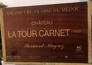 6 X Château la Tour Carnet 2009 – 4ème grand cru classé -Haut Médoc- Parker:92!!