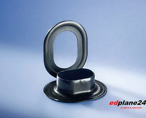 15 x Ovalösen 17 x 11 mm messing schwarz  Ösen für LKW-Plane  Ovalöse Öse - Imagen 1 de 2