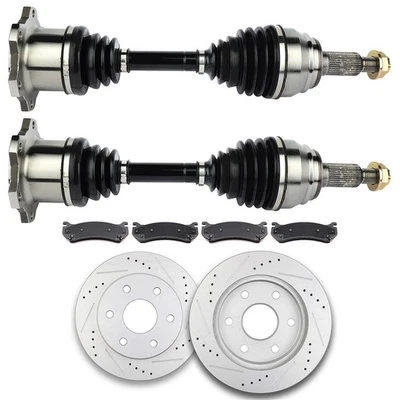 for Chevrolet Suburban 1500 5.3L 2000-2006 Front CV Axle + Brake Pads & Rotors Foto 1 de 4