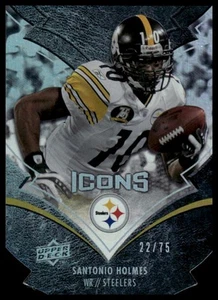 2008 Upper Deck Icons #76 Santonio Holmes Gold Die Cut #/75 - Picture 1 of 2