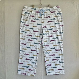 Lands End Pajama Pants Women’s 2XL Tiger Print Multicolor Drawstring Elastic - Imagen 1 de 7