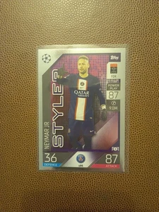 2022 Topps Match Attax UEFA Neymar Jr Styler Foil #186 Paris Saint-Germain NM/MT - Picture 1 of 1