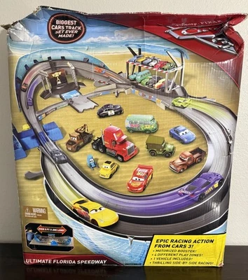 Disney Pixar Cars 3 Kids Play Ultimate Florida Speedway Track Set Sealed Mattel - Image 1 of 4