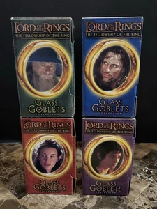 Il Signore degli Anelli Calici Vetro Set di 4 Burger King Esclusivi 2001 FUNZIONANTI!! - Foto 1 di 9