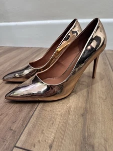 ASOS UK 10 / 43 Rose Gold 4.5” High Heels - Picture 1 of 10
