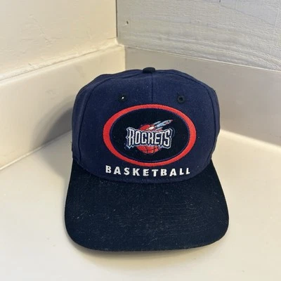 Vintage Houston Rockets Navy Blue Drew Pearson Miller Lite Snapback Hat 90s - Image 1 of 4