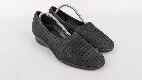 Scarpe mocassino donna Ecco Felicia nere in pelle con zeppa e tacco taglia UK 5