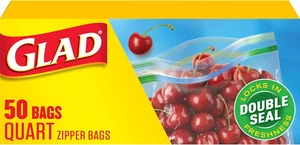 Glad Zipper Food Storage Plastic Bags, Quart, 50 Count (Package May Vary) - Picture 1 of 12