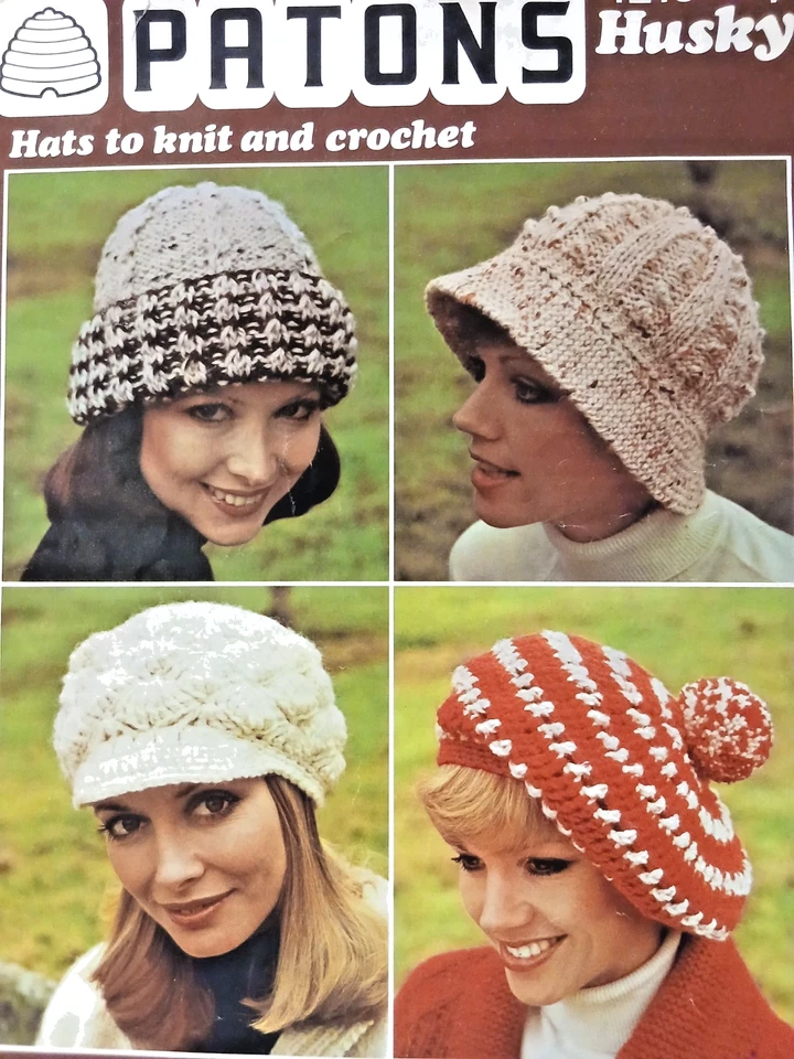Vintage Knitting/Crochet Pattern**Ladies Hat, Cap & Beret**PATONS 1219 - Image 1 of 1